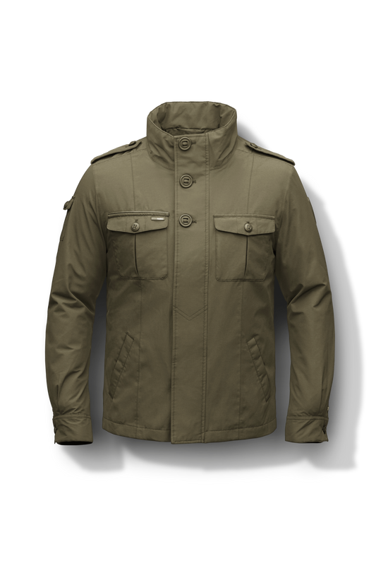 Men's waist length military style jacket in Fatigue