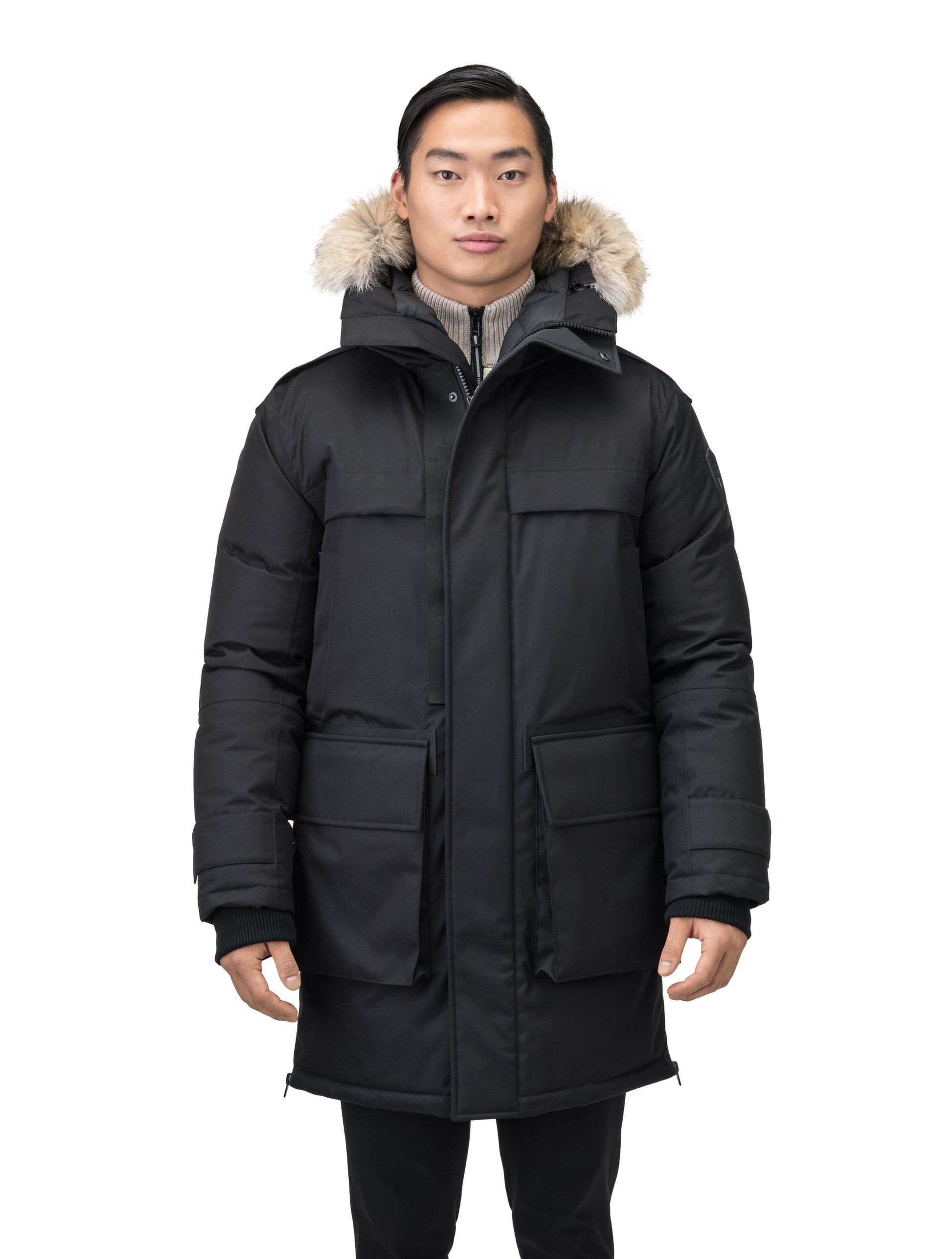 Alum Men's Long Parka in Black