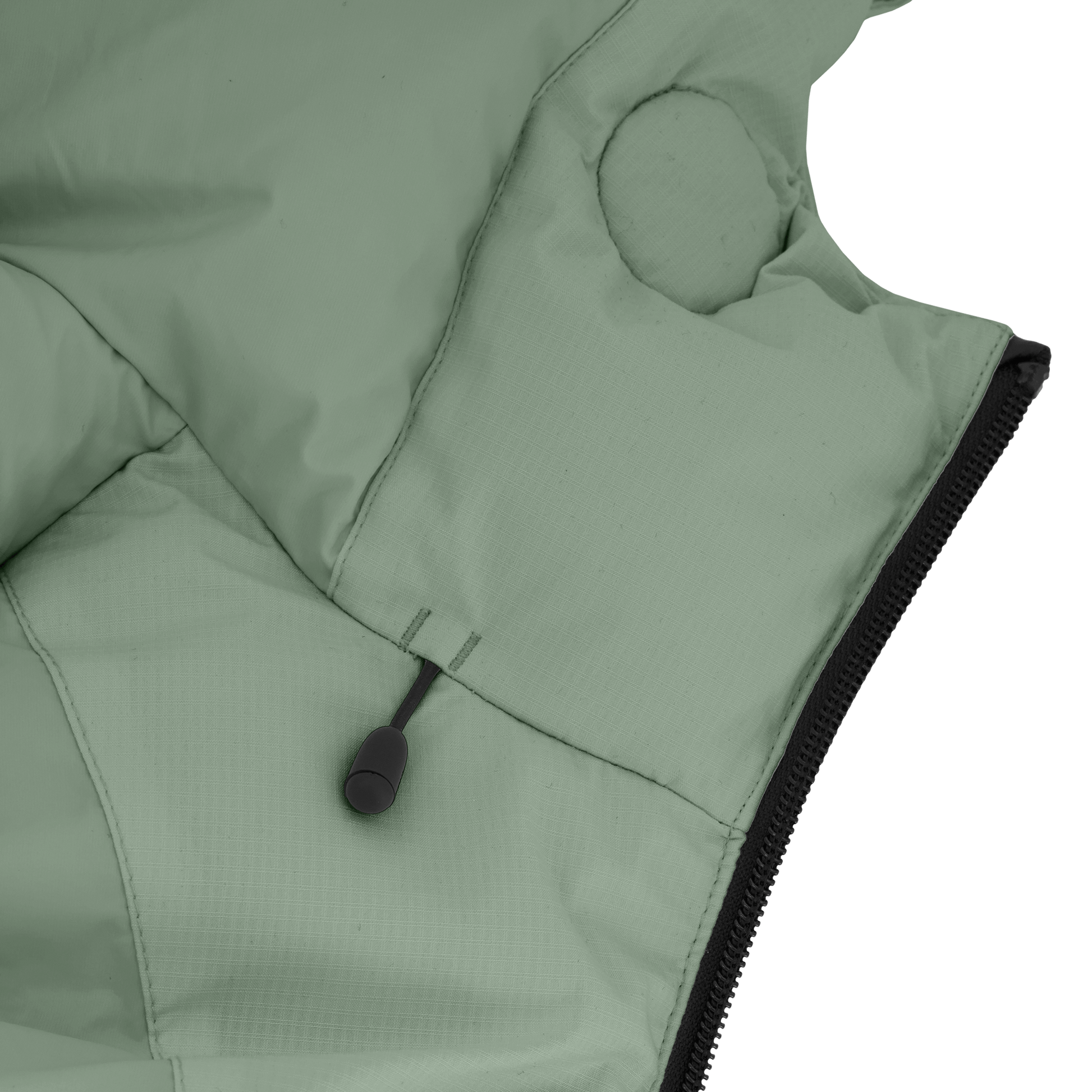 Dixon jacket in Duck Green stretch ripstop fabric with DWR coating, large bellow pockets with magnetic flaps, hidden side-entry zipper pockets, and adjustable cuffs and hem for a tailored fit. Durable, weather-resistant, and versatile.