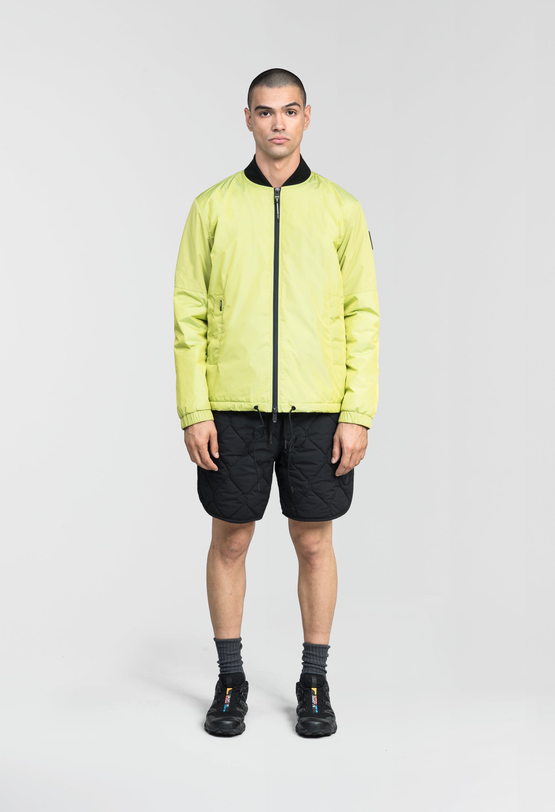 Edgemont Men's Tailored Coach Jacket in hip length, rib knit collar, elastic cuffs, centre front two-wau zipper, single welt waist pockets, adjustable waist drawstring, in Sulphur Spring