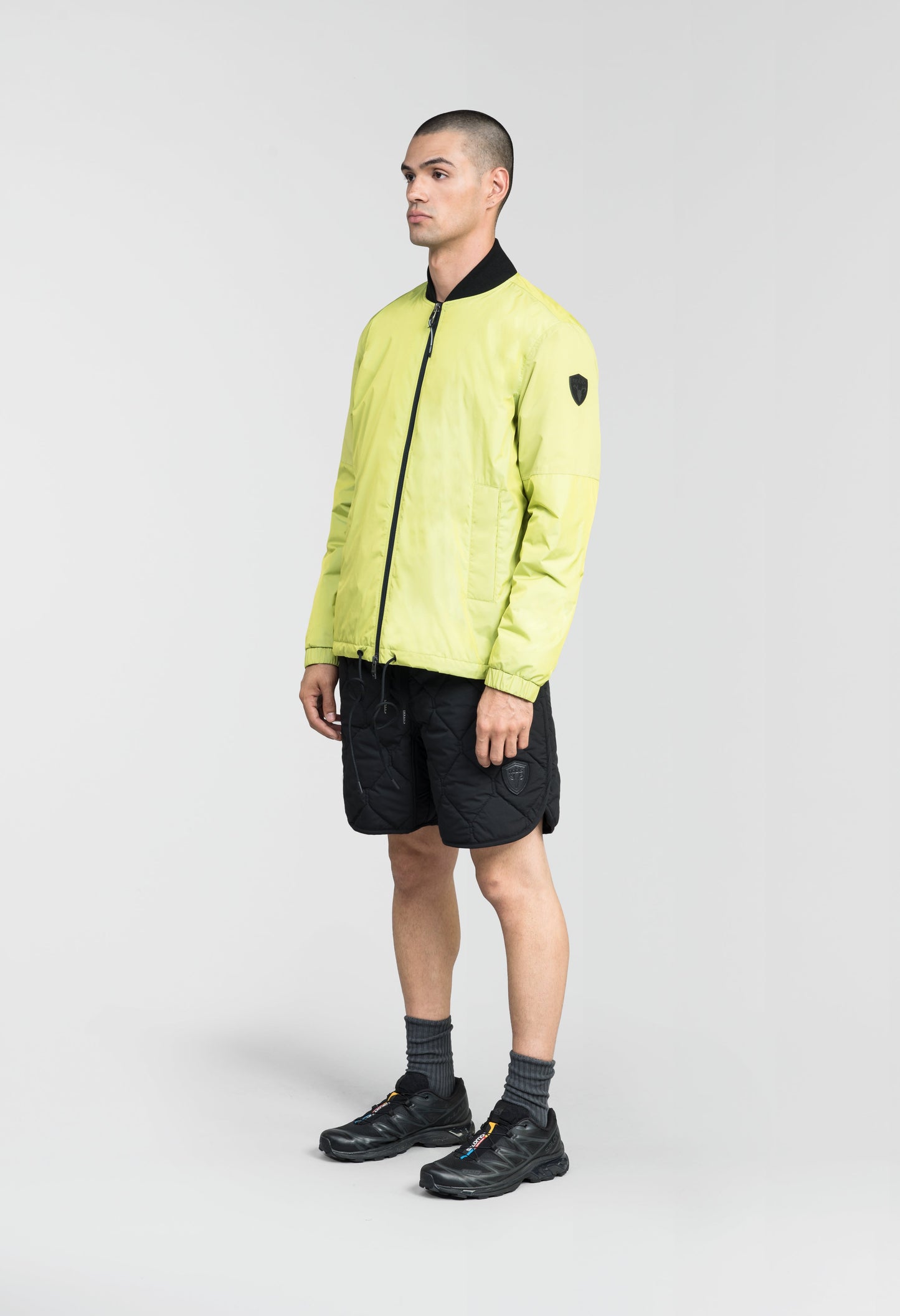 Edgemont Men's Tailored Coach Jacket in hip length, rib knit collar, elastic cuffs, centre front two-wau zipper, single welt waist pockets, adjustable waist drawstring, in Sulphur Spring