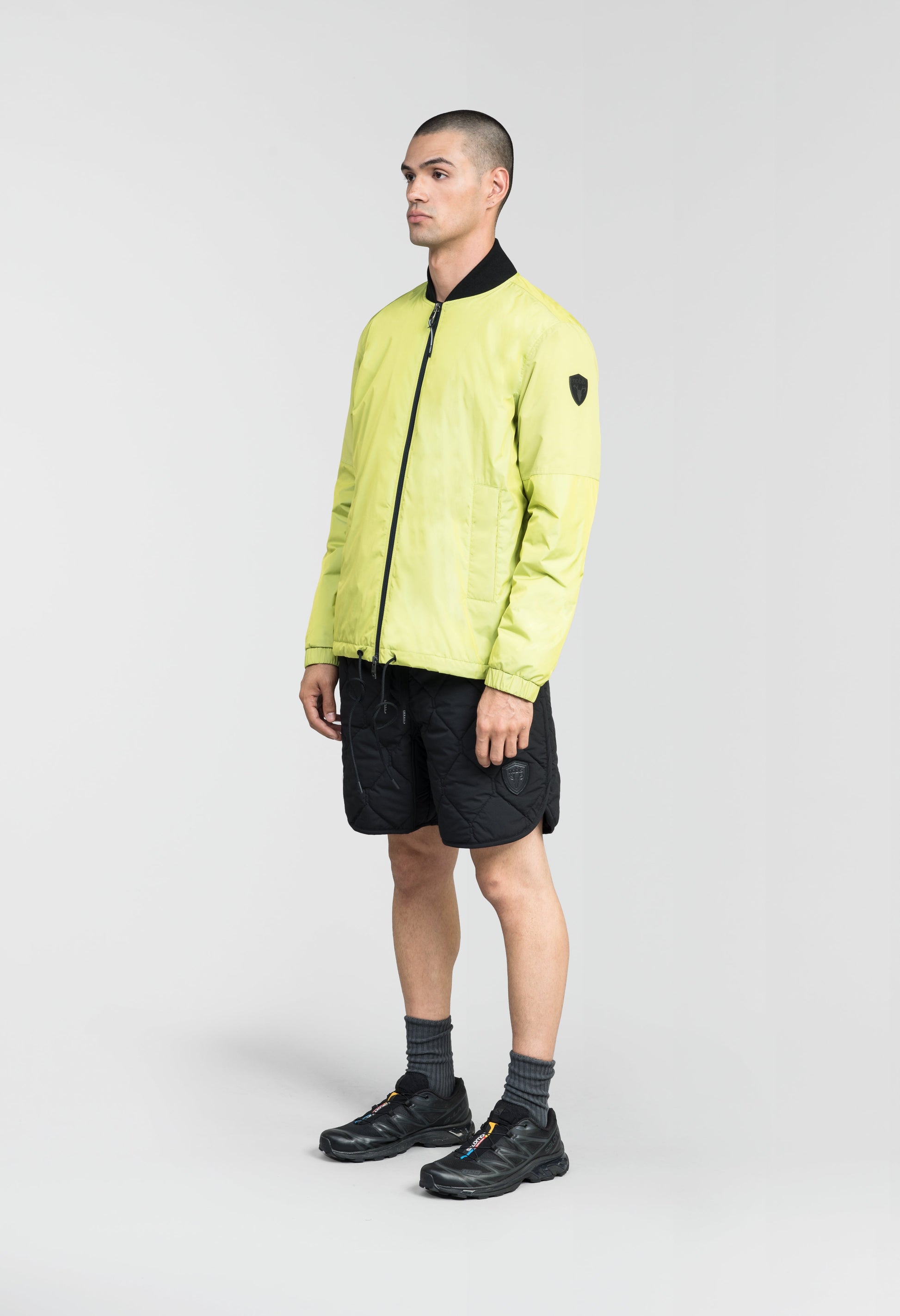 Edgemont Men's Tailored Coach Jacket in hip length, rib knit collar, elastic cuffs, centre front two-wau zipper, single welt waist pockets, adjustable waist drawstring, in Sulphur Spring