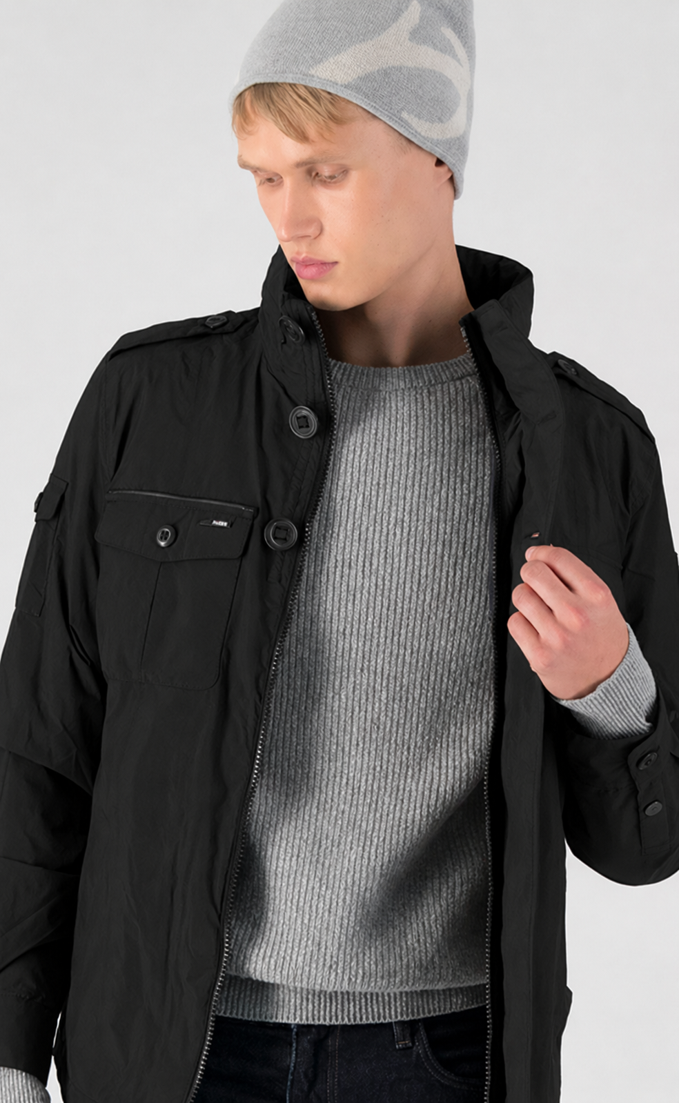 Fisherman Men's Lightweight Field Jacket - Black
