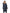 Kid's knee length down coat with fur free hood in Navy
