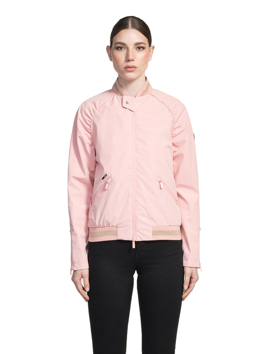 Women's classic bomber jacket called Phoebe in Shell Pink + Shell Pink