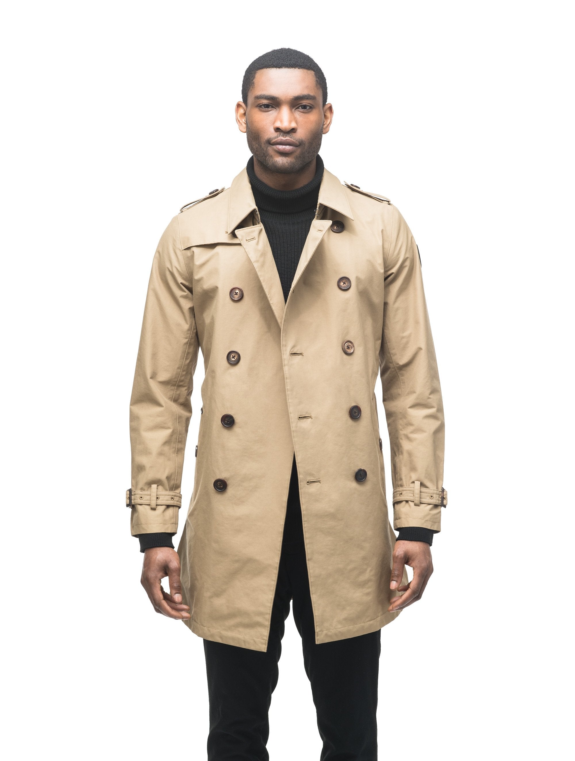 Mens double breasted trench coat on sale