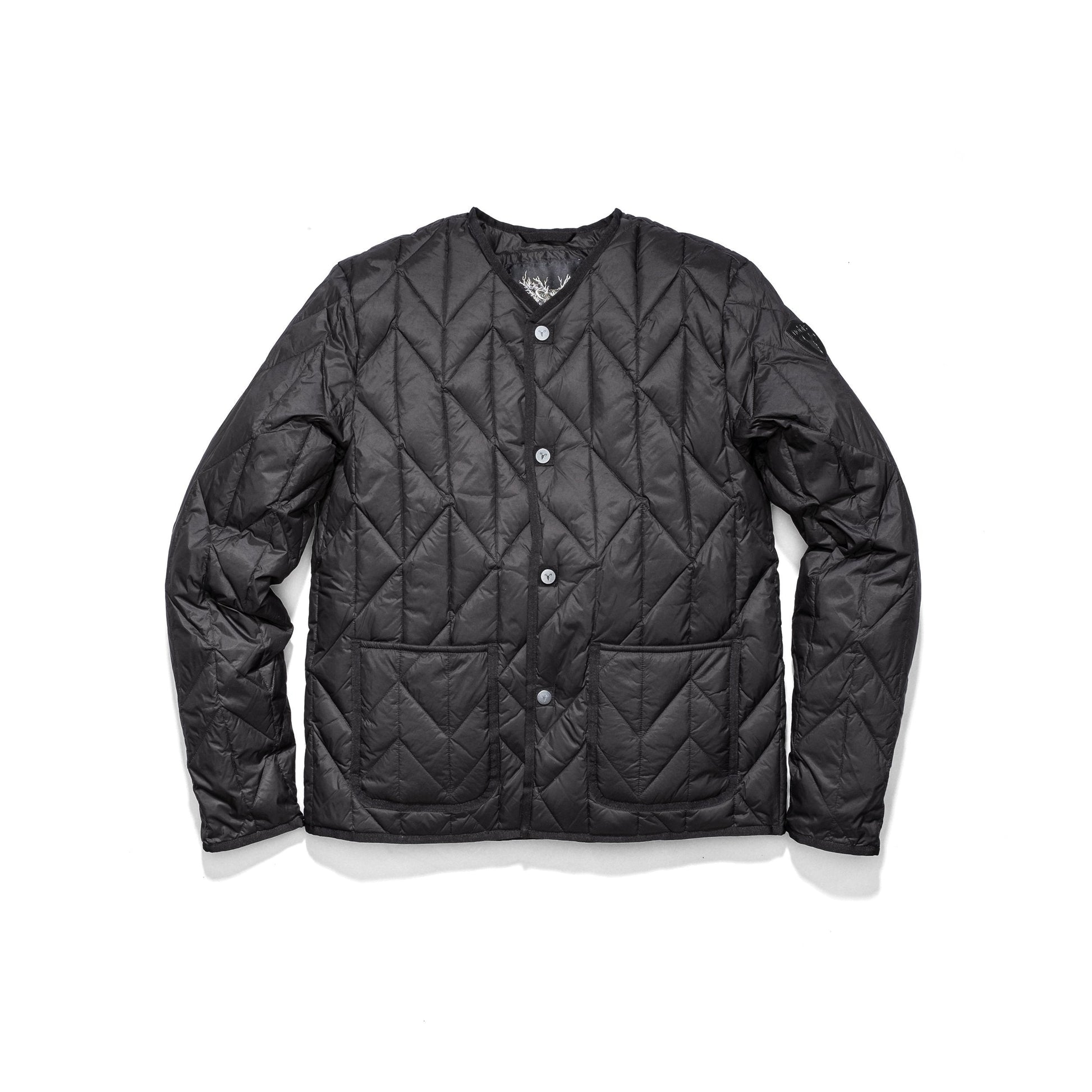 Men's waist length lightweight down insulator jacket for layering in Black