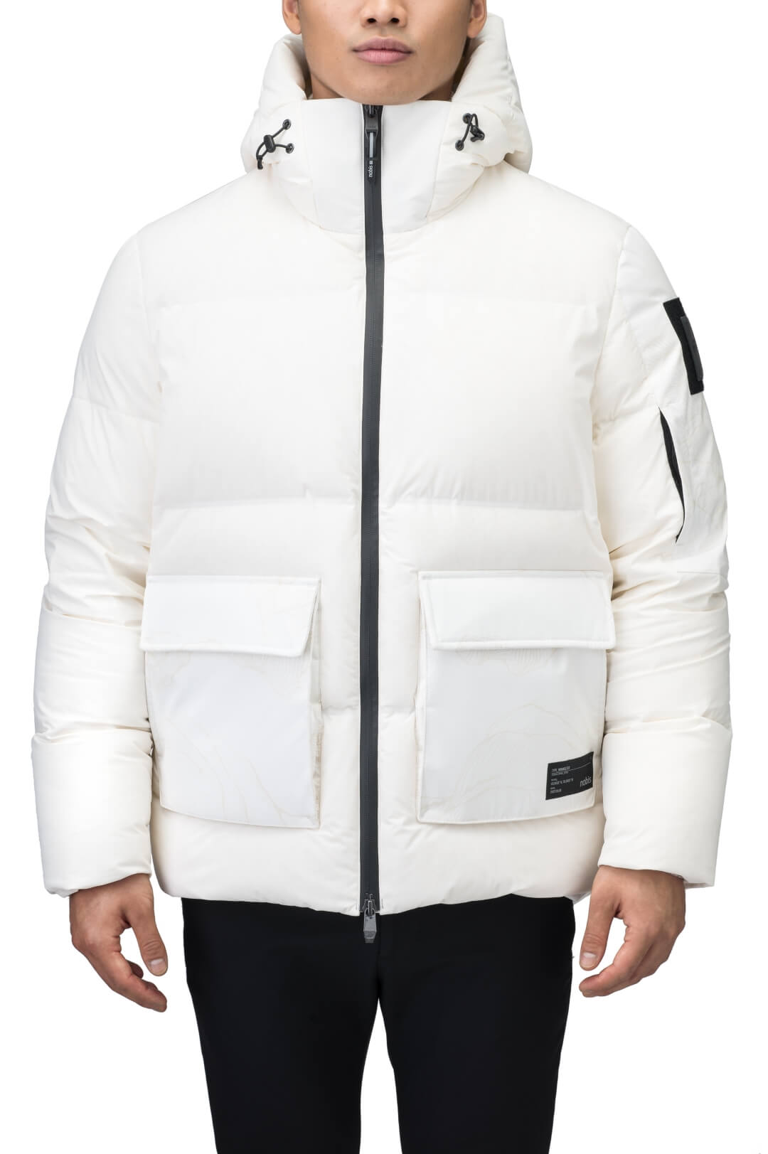 Supra Men's Performance Puffer in hip length, Technical Taffeta and 3-Ply Micro Denier fabrication, Premium Canadian White Duck Down insulation, non-removable down filled hood, centre front two-way zipper, flap pockets at waist, and zipper pocket at left bicep, in Wheat Desert