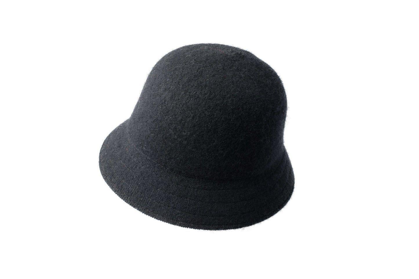 Knit moulded bucket hat in Black